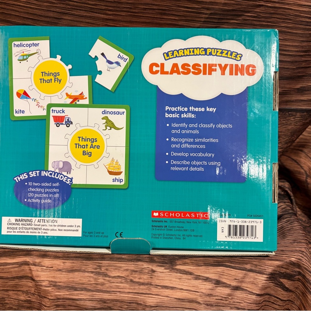 Scholastic Classifying Learning Puzzles - Teal, Orange, Yellow, Blue - Picture 2 of 4